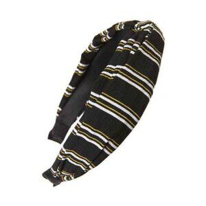 Tasha One Size Stripe Knotted Headband Black